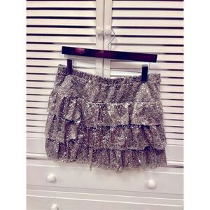 Express sequin tiered skirt